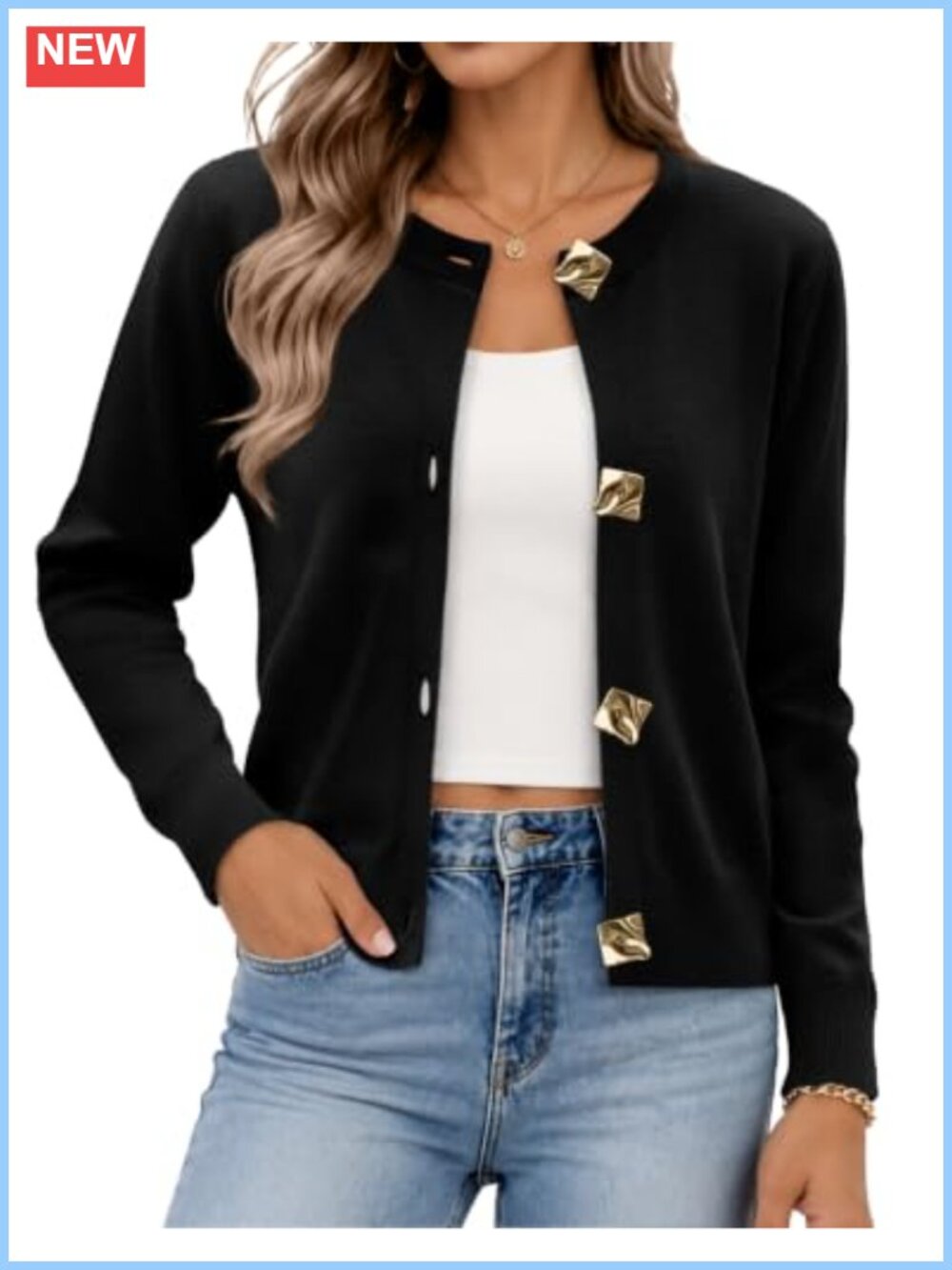 WIHOLL Lightweight Button-Up Cardigan Soft Knit Women Year-Round Layer